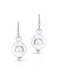 Anne Sisteron - Metallic 14kt White Gold Pearl Diamond Drop Earring - Lyst