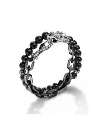 John Hardy | Black Stainless Steel Double Wrap Link Bracelet for Men | Lyst