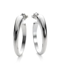 Pomellato | Metallic Sterling Silver Contrarie Hoop Earrings/1.5 | Lyst