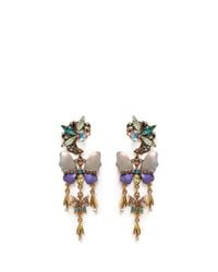 Erickson Beamon | Multicolor 'iron Butterfly' Metal Charm Crystal Earrings | Lyst