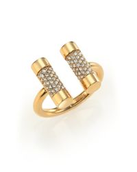 Michael Kors | Metallic City Barrel Pavé Open Ring | Lyst