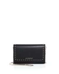 Givenchy | Black Pandora Studded Leather Chain Wallet | Lyst