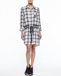 Veronica Beard | Purple Marcy Plaid Tie-waist Shirtdress | Lyst