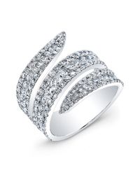 Anne Sisteron - Metallic 18kt White Gold Diamond Serpent Ring - Lyst