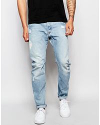 G-Star RAW Arc 3d Slim Jeans Wisk Light Aged Destroyed Wash in Blue for Men  - Lyst
