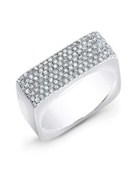 Anne Sisteron - Metallic 14kt White Gold Diamond Brick Ring - Lyst