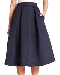 Nicholas | Blue Pleated Pique A-line Skirt | Lyst
