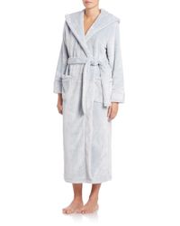 Saks Fifth Avenue | Green Hooded Plush Robe | Lyst