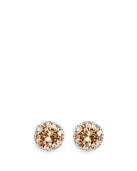 CZ by Kenneth Jay Lane | Metallic Brilliant Cut Cubic Zirconia Stud Earrings | Lyst