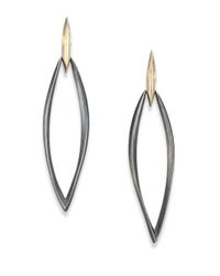 Alexis Bittar Fine | Metallic Velvet Marquis 14k Yellow Gold & Sterling Silver Link Drop Earrings | Lyst