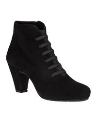 Pas De Rouge | H601 Ankle Boot Black Suede | Lyst