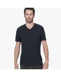 James Perse White Linen Cotton Soft V-neck for men
