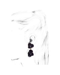 Oscar de la Renta | Black Resin Swirl Flower Drop Earring | Lyst