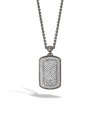 John Hardy | Black Men's Bedeg Dog Tag Pendant Necklace for Men | Lyst