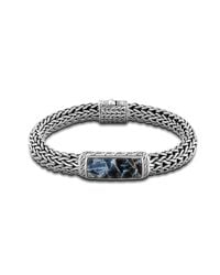 John Hardy | Blue Large Station Bracelet With Clasp for Men | Lyst