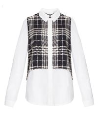 Pixie Market - White Sister Jane Check Blouse - Lyst