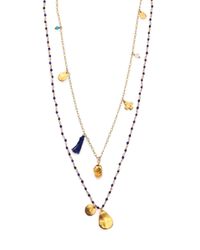 Chan Luu | Blue Lapis Beaded Double-Strand Charm Necklace | Lyst