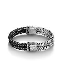 John Hardy | Black Double Row Bracelet for Men | Lyst