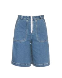 See By Chloé Wide-leg Denim Shorts in Blue | Lyst