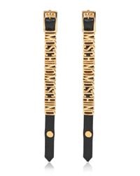 Moschino | Metallic Logo Lettering Leather Earrings | Lyst