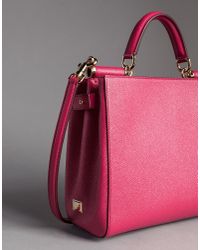 Dolce & Gabbana Dauphine Calfskin Sicily Shopping Bag in Fuchsia ...