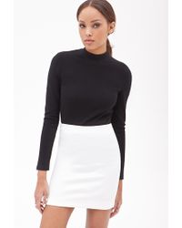 black ribbed mock neck