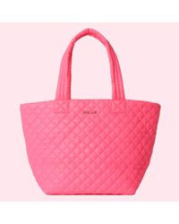 pink neon mz wallace tote metro medium oxford