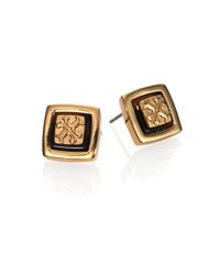 Tory Burch | Metallic Mccoy Logo Stud Earrings | Lyst
