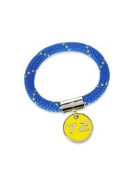 Marc By Marc Jacobs - Blue Nylon And Silvertone Brass 72 Location Bangle - Lyst