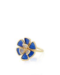 Alison Lou | Blue Wildflower Enamel Ring | Lyst