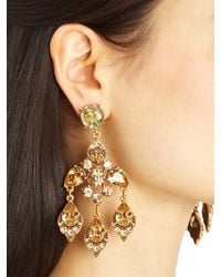Oscar de la Renta | Metallic Swarovski Crystal Chandelier Earrings | Lyst