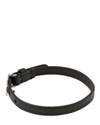 Dolce & Gabbana | Black Dauphine Leather Logo Bracelet for Men | Lyst