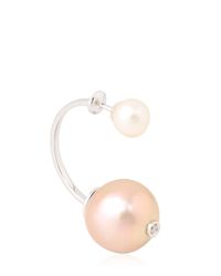 Delfina Delettrez | White Double Pearl Earring | Lyst