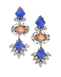 DANNIJO | Blue Dayna Crystal Drop Earrings | Lyst
