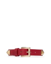 Valentino | Red 'rockstud' Skinny Leather Bracelet | Lyst