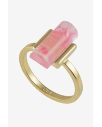 French Connection | Metallic Ring-cylinder Stone Inlay | Lyst