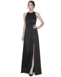 Alice + Olivia - Black Wen T-Back High Slit Dress - Lyst