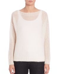 Eileen Fisher | White Airy Mohair-blend Boxy Sweater | Lyst