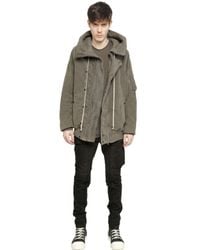 Rick Owens Gray Drkshdw Hooded Heavy Cotton Twill Jacket for men