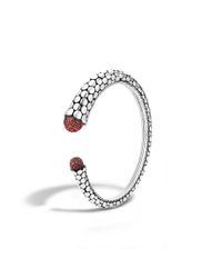 John Hardy | Metallic Kick Cuff With Red Sapphire | Lyst