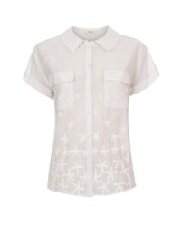 Paul Smith | Women'S White Cotton-Silk Shirt With 'Daisy' Appliqué | Lyst