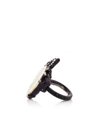 Oscar de la Renta | White Bold Pear Stone Ring With Black Crown | Lyst