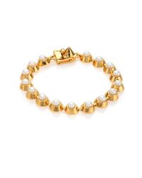 Eddie Borgo | Metallic 4mm White Mabe Pearl Cone Bracelet | Lyst