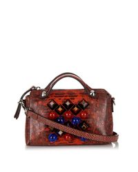 fendi by the way mini lizard skin cross bag in orange lyst fendi by the way mini lizard skin cross bag in orange lyst