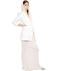 Vionnet | White Cotton Viscose Piqué Boyfriend Jacket | Lyst