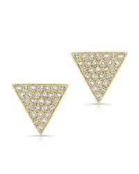 Anne Sisteron - 14kt Yellow Gold Diamond Medium Triangle Emma Stud Earrings - Lyst
