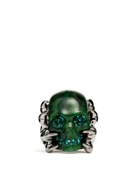 Alexander McQueen | Green Plexiglas Claw Skull Ring | Lyst