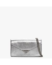 silver envelope clutch bag