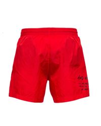 off white shorts red