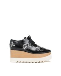 Stella McCartney - Black Elyse Stars Faux Leather Wedges - Lyst